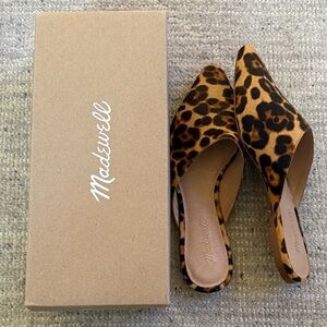 Madewell Calf Hair Flat Mules - Truffle (Black/Tan)